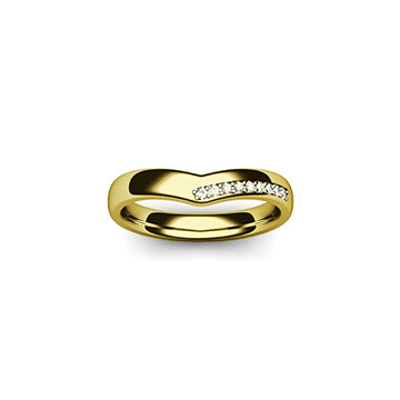 9ct gold wishbone wedding ring